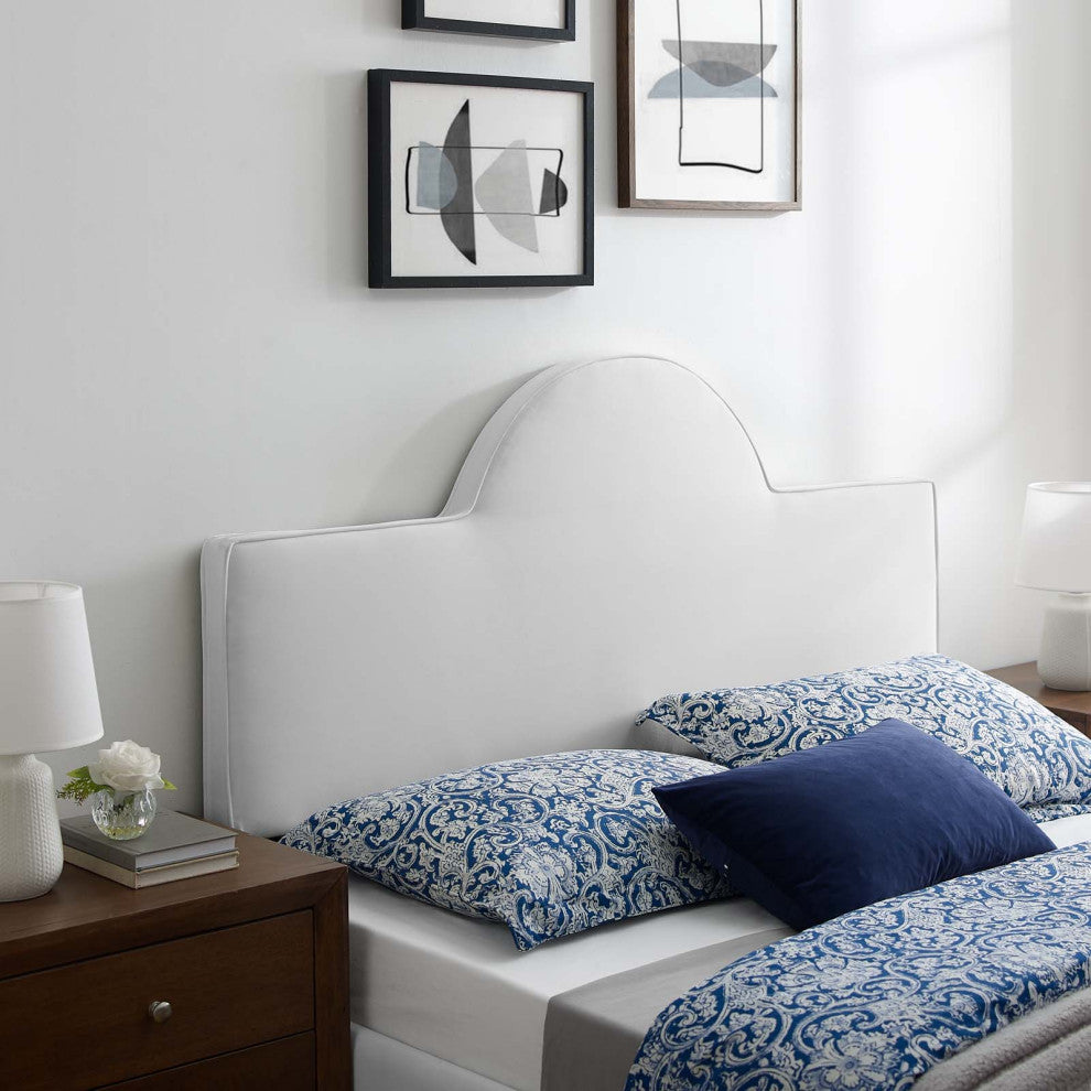 Dawn Full/Queen Performance Velvet Headboard-White