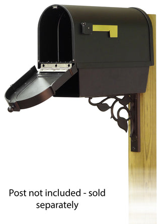 Berkshire Mailbox With Newspaper Tube & Floral Front Mailbox Mounting Bracket