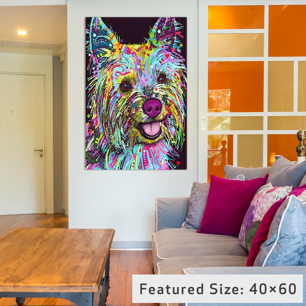 "Yorkie" Wrapped Canvas Art Print, 26x18x1.5