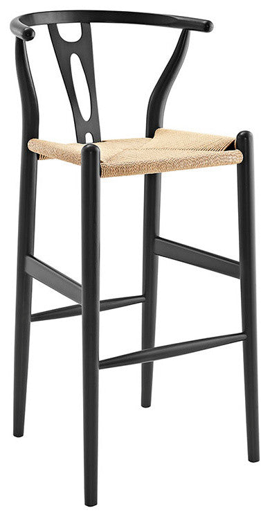 Modern Black Amish Wood Bar Stool