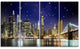 "Night Colors over Brooklyn Bridge" Photograph Print, 4 Panels
