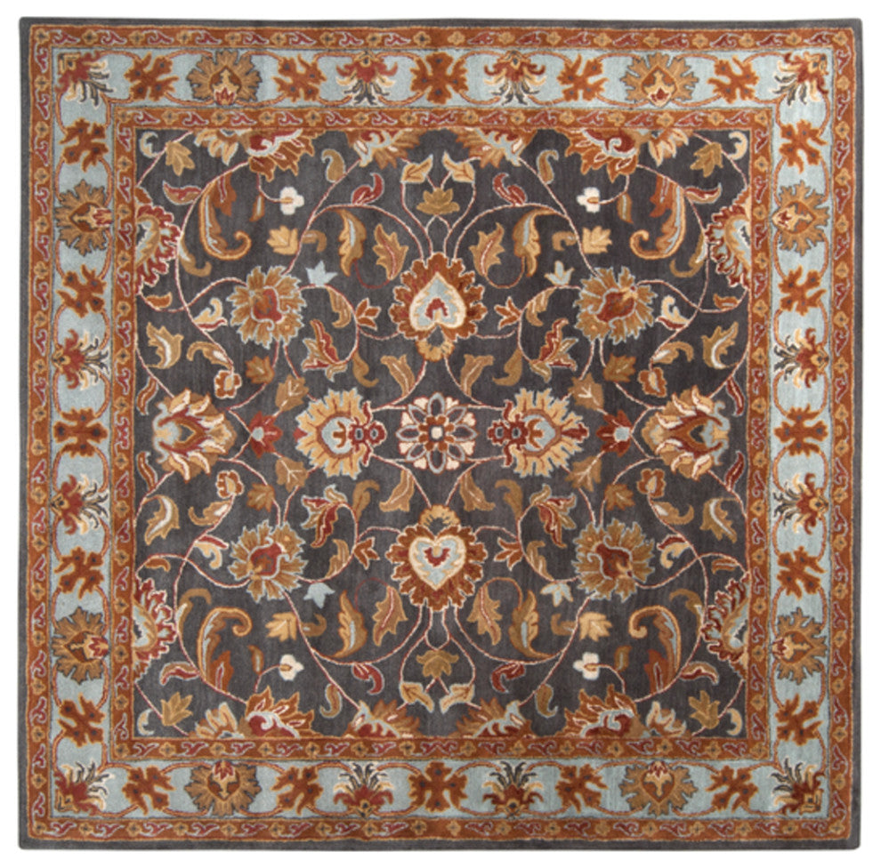 Surya Caesar CAE-1001 Traditional Area Rug, Charcoal, 4' Square