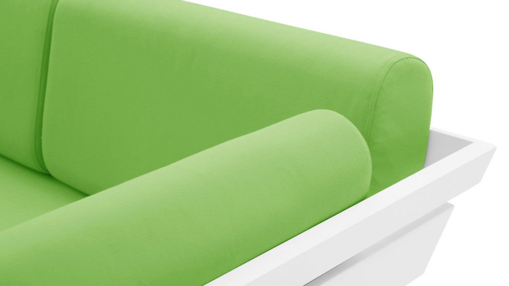 Modern Kore Outdoor Loveseat with Quick Drying Cushions and  Aluminum Frame, Lime Green