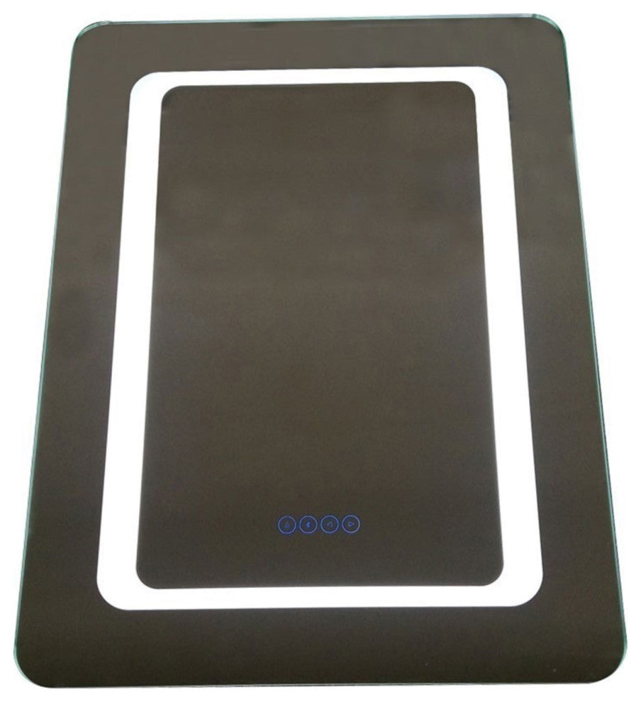 24" Rectangular Led Bordered Illuminated Mirror With Bluetooth Speakers