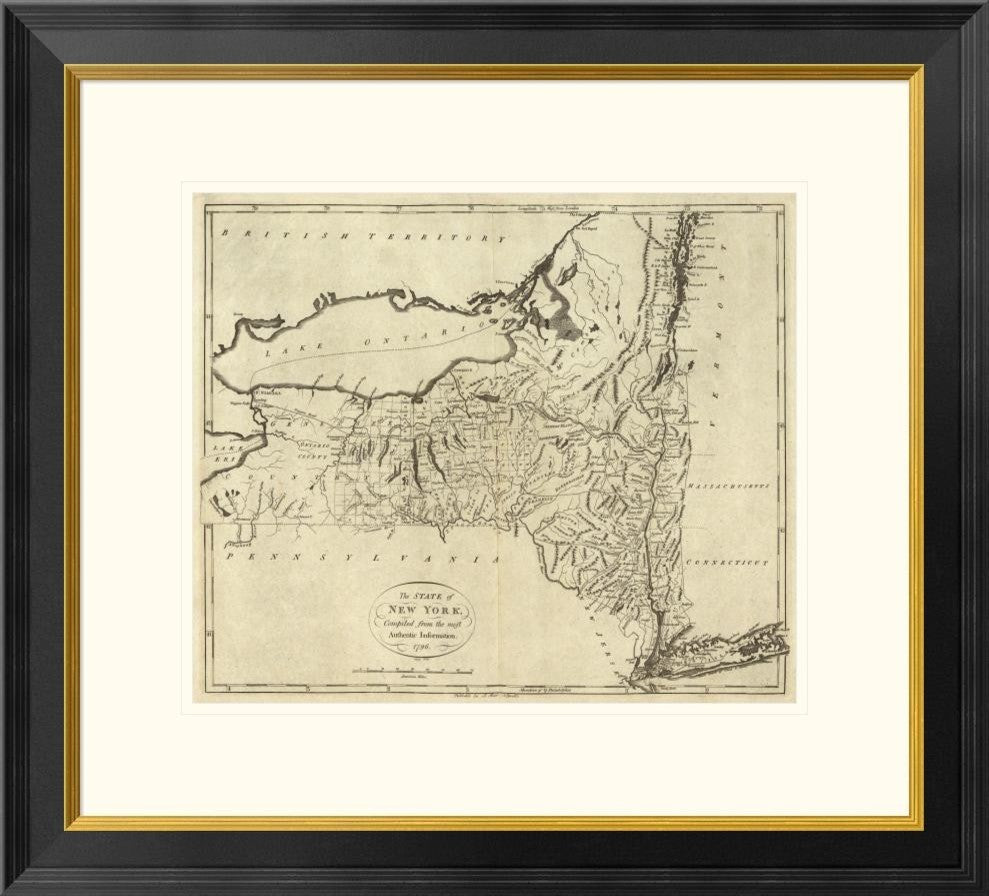 "State of New York, 1796" Framed Digital Print by John Reid, 26x24"
