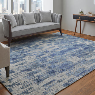 Kinton Modern Abstract, Blue/Ivory, 2'6"x12' Runner