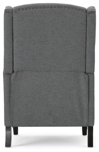 GDF Studio Weyland Contemporary Fabric Wingback Pushback Recliner, Charcoal