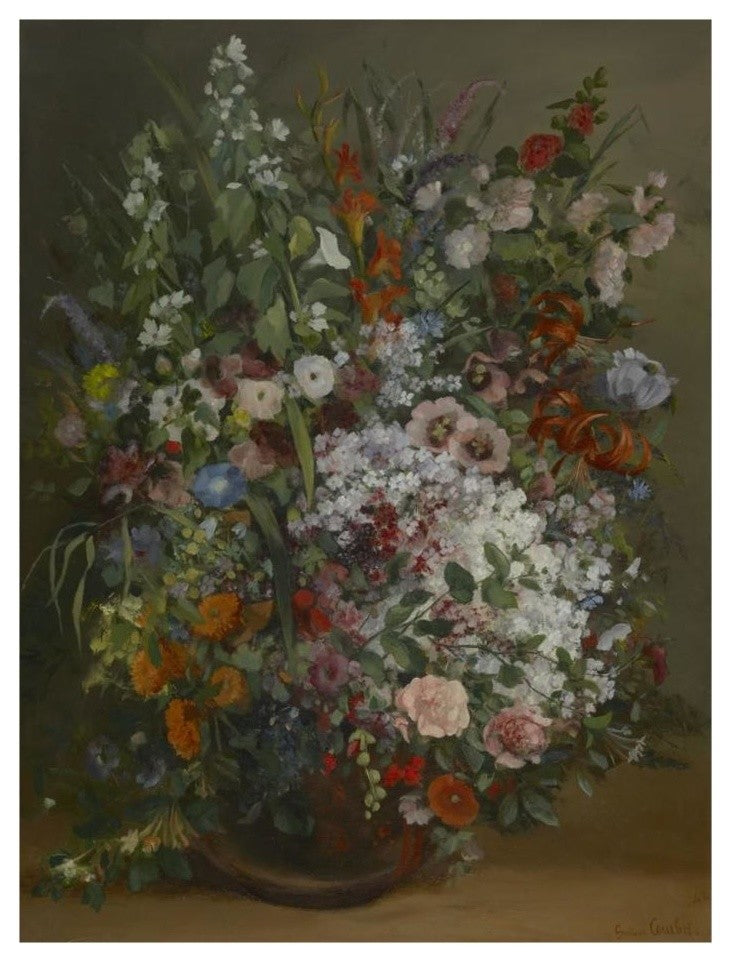 "Bouquet of Flowers in a Vase" Digital Paper Print by Gustave Courbet, 20"x26"