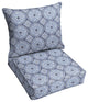 Blue Medallion Outdoor Deep Seating Pillow and Cushion Set, 23"x25