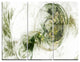 "Colored Smoke Green" Digital Metal Wall Art, 3 Panels, 36"x28"