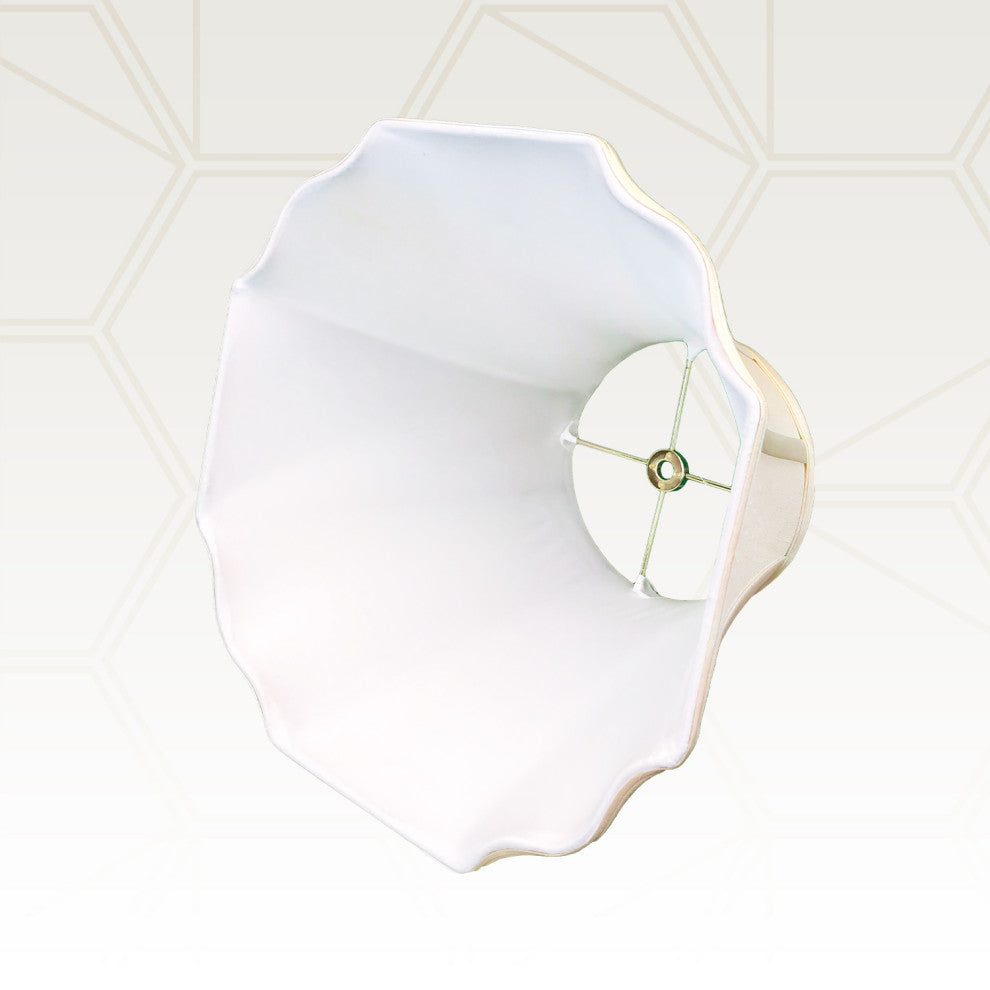 Royal Designs Flare Bottom Outside Corner Scalloped Basic Lamp Shade, Beige, Bei