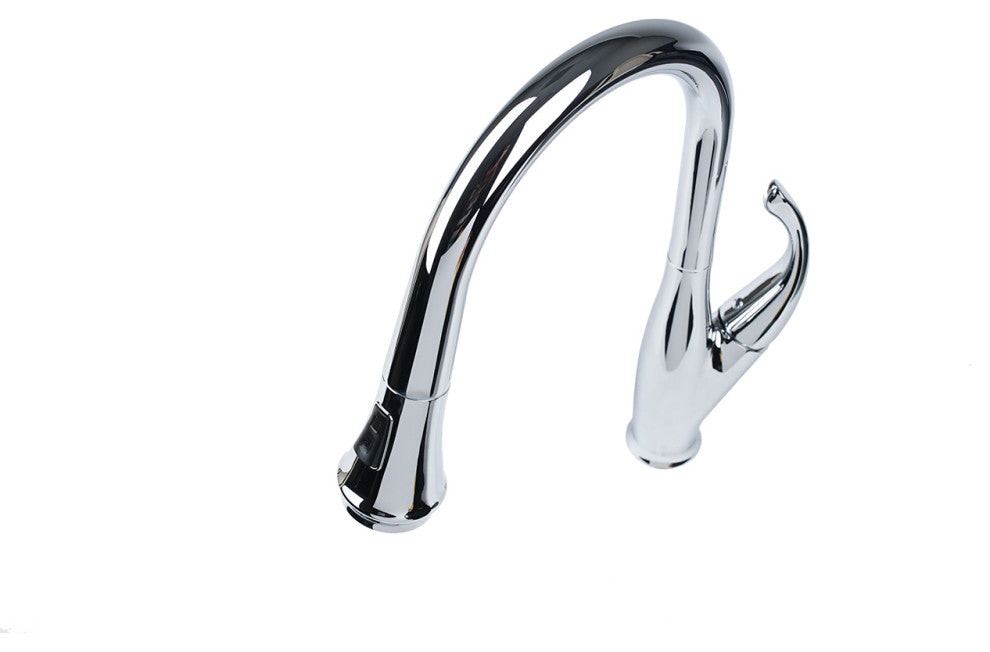 Cosmo Modern Luxury High Arc Pull-Down Tap Mixer Kitchen Faucet, Chrome