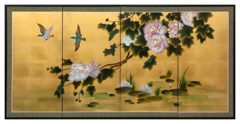 36" Lilly Pad Pond on Gold Leaf