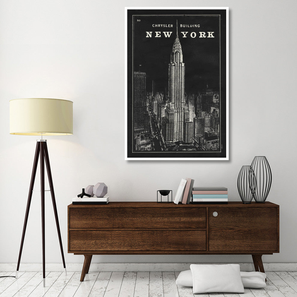"Blueprint Map New York Chrysler Building Black" Print by Sue Schlabach, 42"x62"