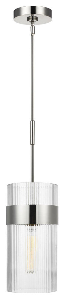 Geneva Large Pendant, Polished Nickel