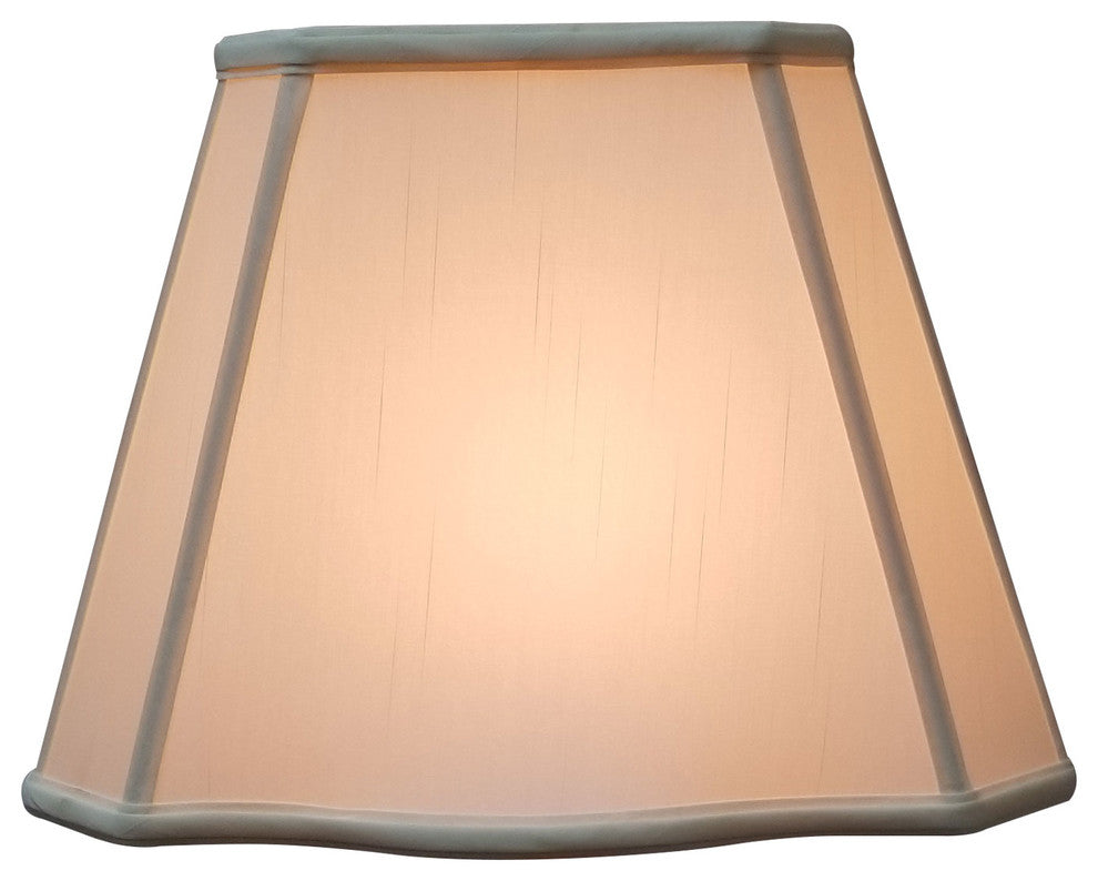 Fancy Bottom Rectangle Basic Lampshade, Eggshell, 13.25"