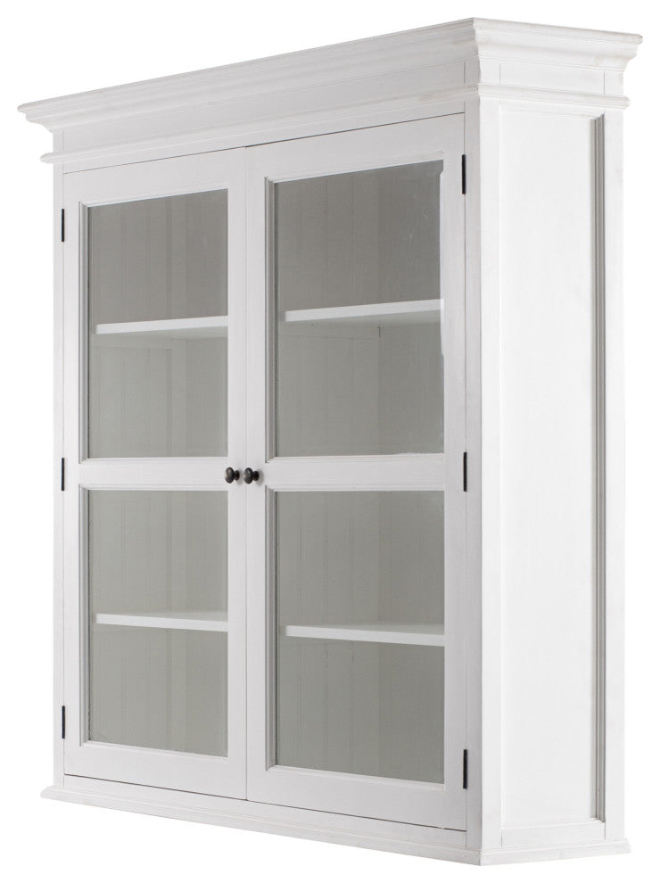 Classic White Glass Display Hutch