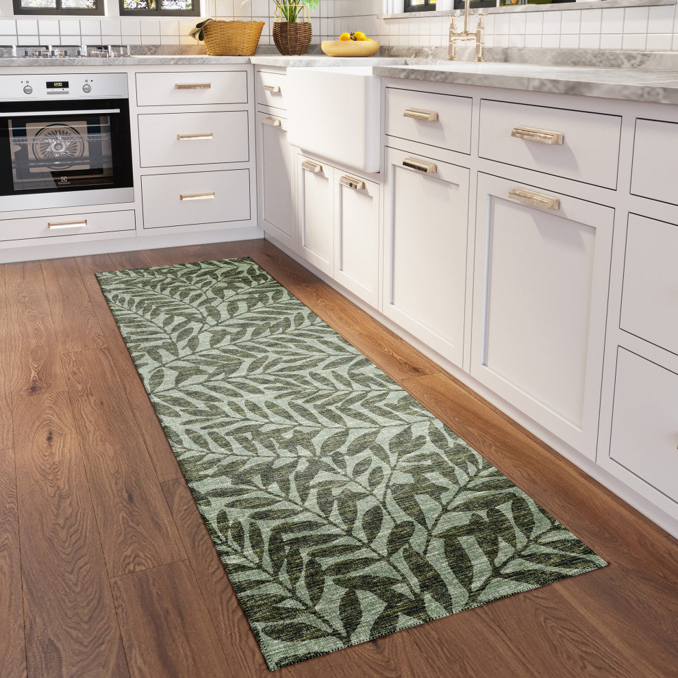 Indoor/Outdoor Sedona SN5 Fernway Machine Washable 2'3" x 10' Runner Rug