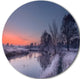 Frosty Fall Morning Panorama, Landscape Round Wall Art, 23"