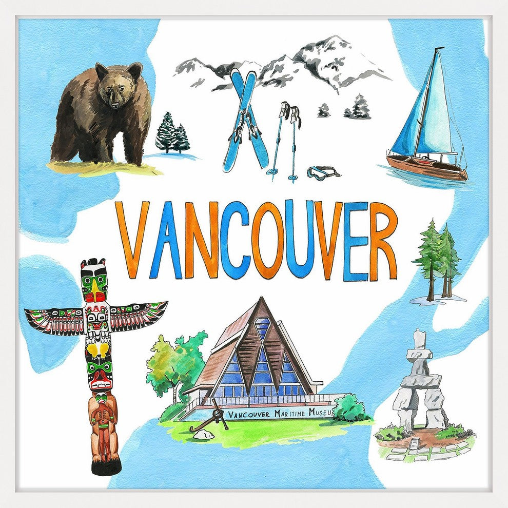 "Unforgettable Vancouver" Framed Painting Print , 24x24