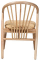 Mid-Century Modern Natural Brown Finished Wood and Rattan Dining Chair