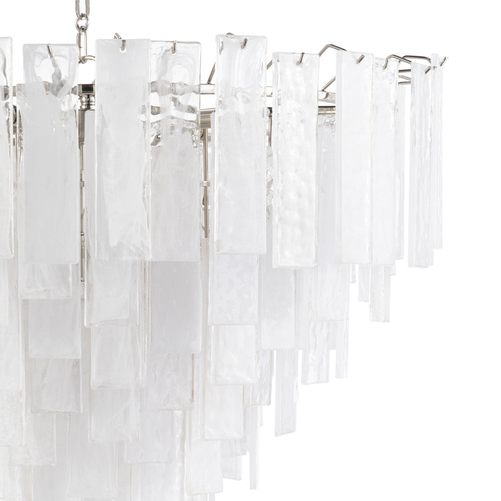 Glacier Chandelier Large, Polished Nickel