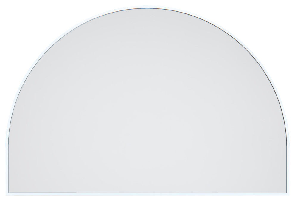60" W X 40" H Arch Shape Stainless Steel Framed Mirror, White