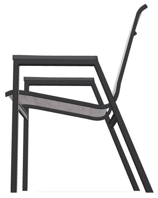 Bazza Sling Stackable Outdoor Dining Chair, Fossil/Black