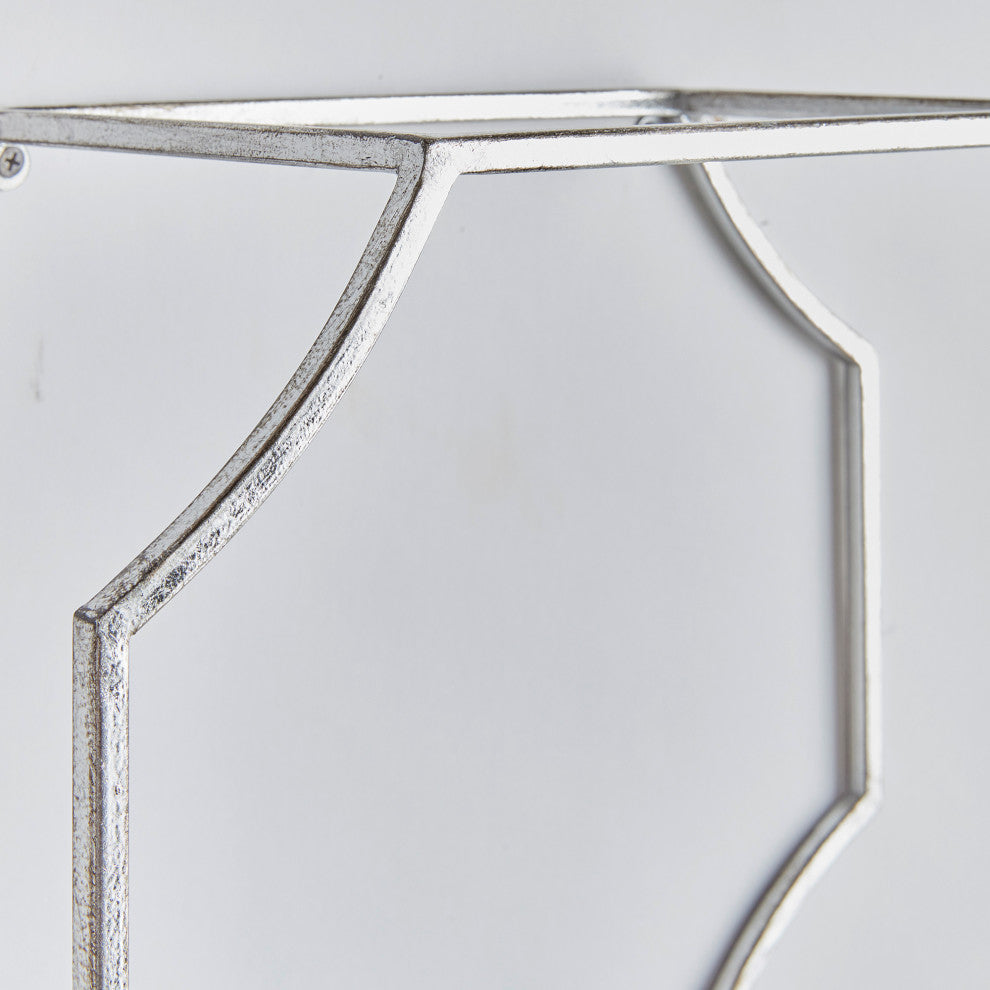 Hudson Mirrored Decor, Silver, Wall Shelves