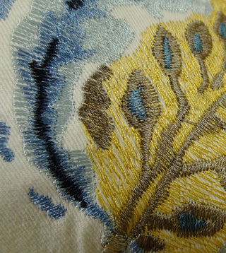 Elyssa Navy Brown and Cream Handmade Luxury Pillow, 26"x26"