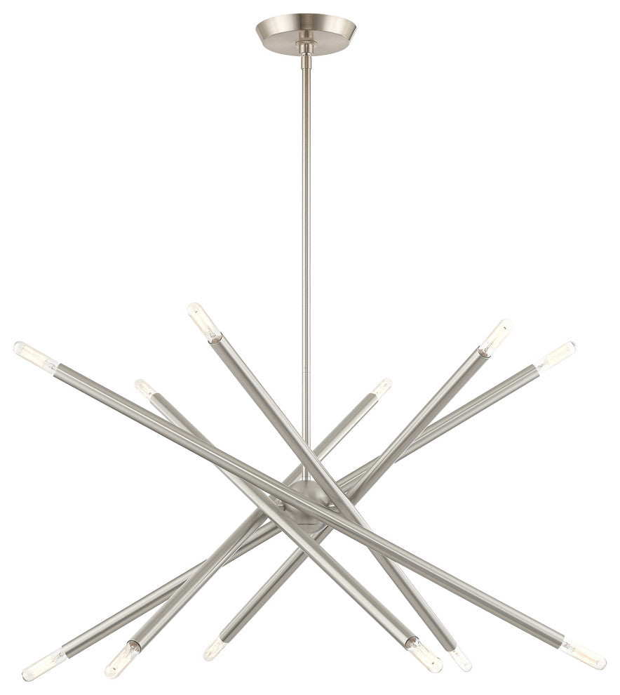 Livex Lighting Soho 12 Light Brushed Nickel Chandelier