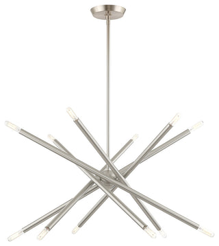 Livex Lighting Soho 12 Light Brushed Nickel Chandelier
