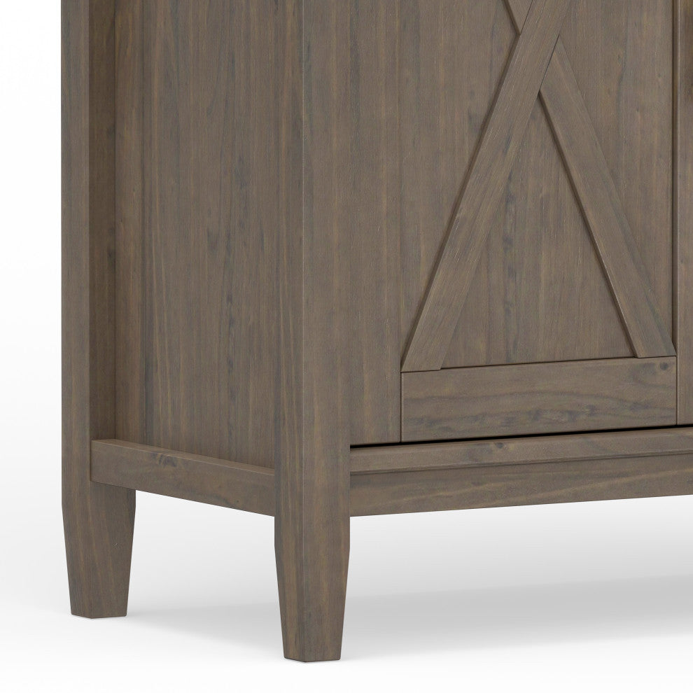 Ela Solid Wood Bookcase, Smoky Brown