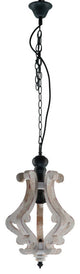 Benzara BM147075 Wooden Home Perth Chandelier, White