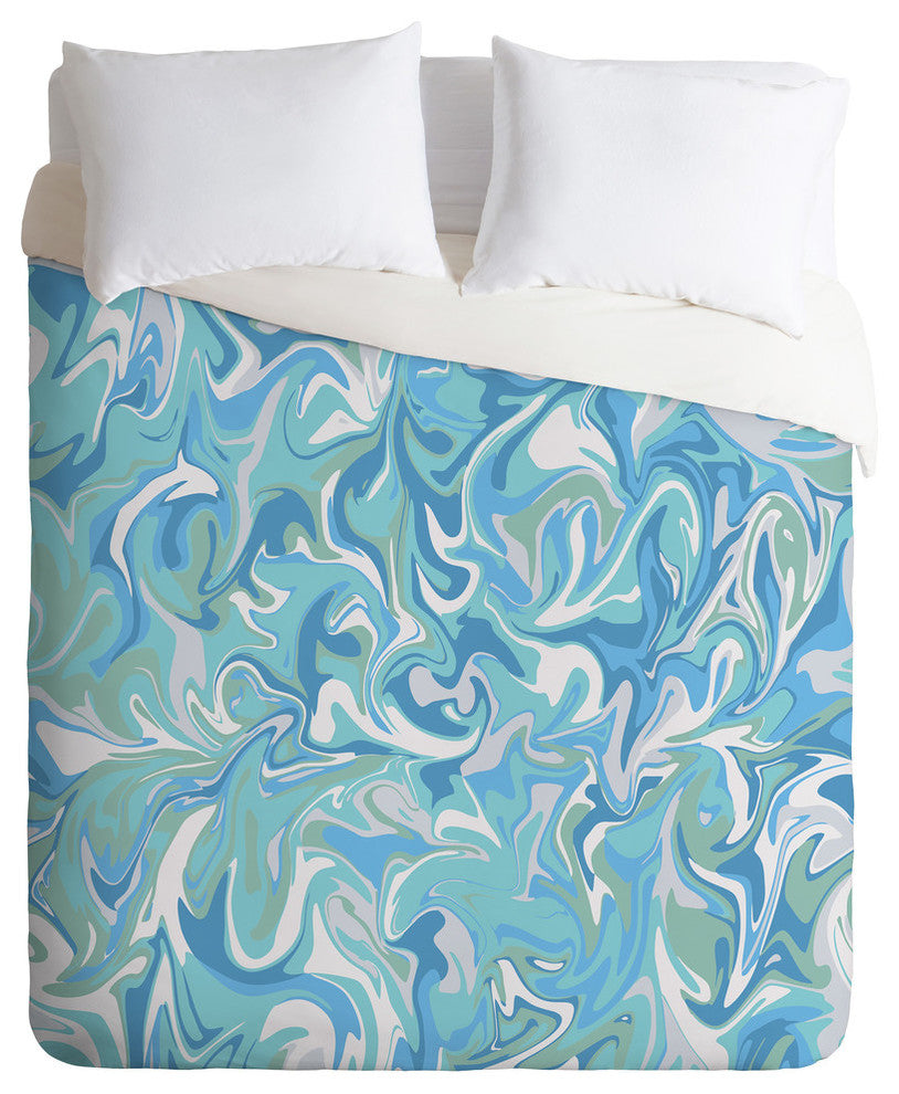 Deny Designs Wagner Campelo Marble Waves Serenity Duvet Cover Set