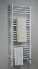 Jeeves Model D-Straight 20-Bar Hardwired Electric Towel Warmer, White