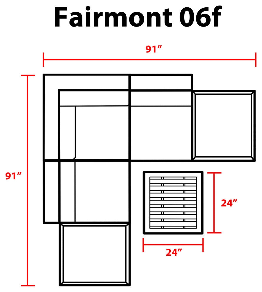 Fairmont 6 Piece Outdoor Wicker Patio Furniture Set 06f