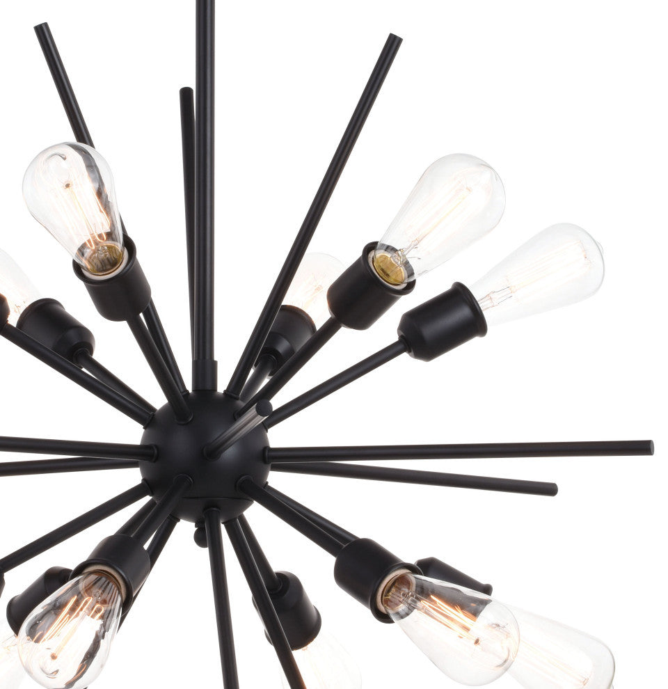 Estelle 12 Light Pendant, Matte Black
