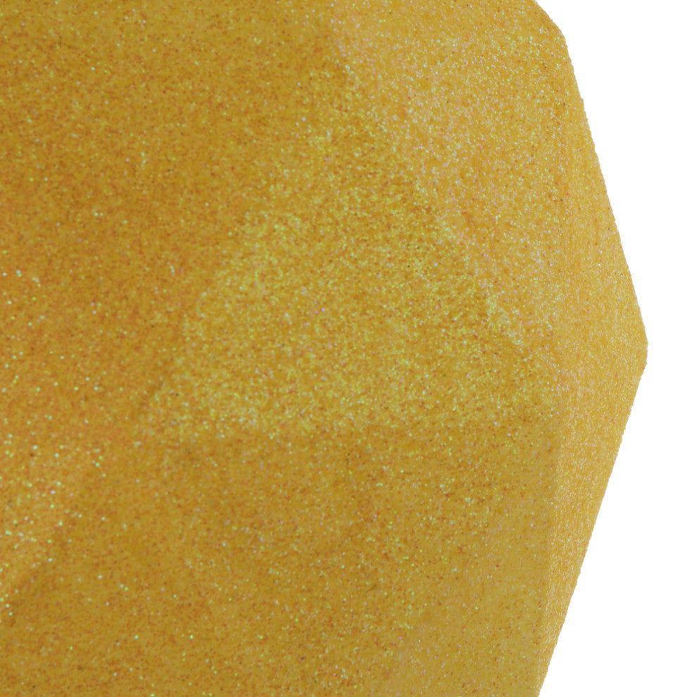 Vickerman M177478DG 6" Yellow Glitter Geometric Ball Ornament, 4 per bag
