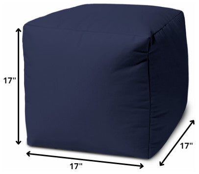 17  Cool Warm Indigo Blue Solid Color Indoor Outdoor Pouf Ottoman
