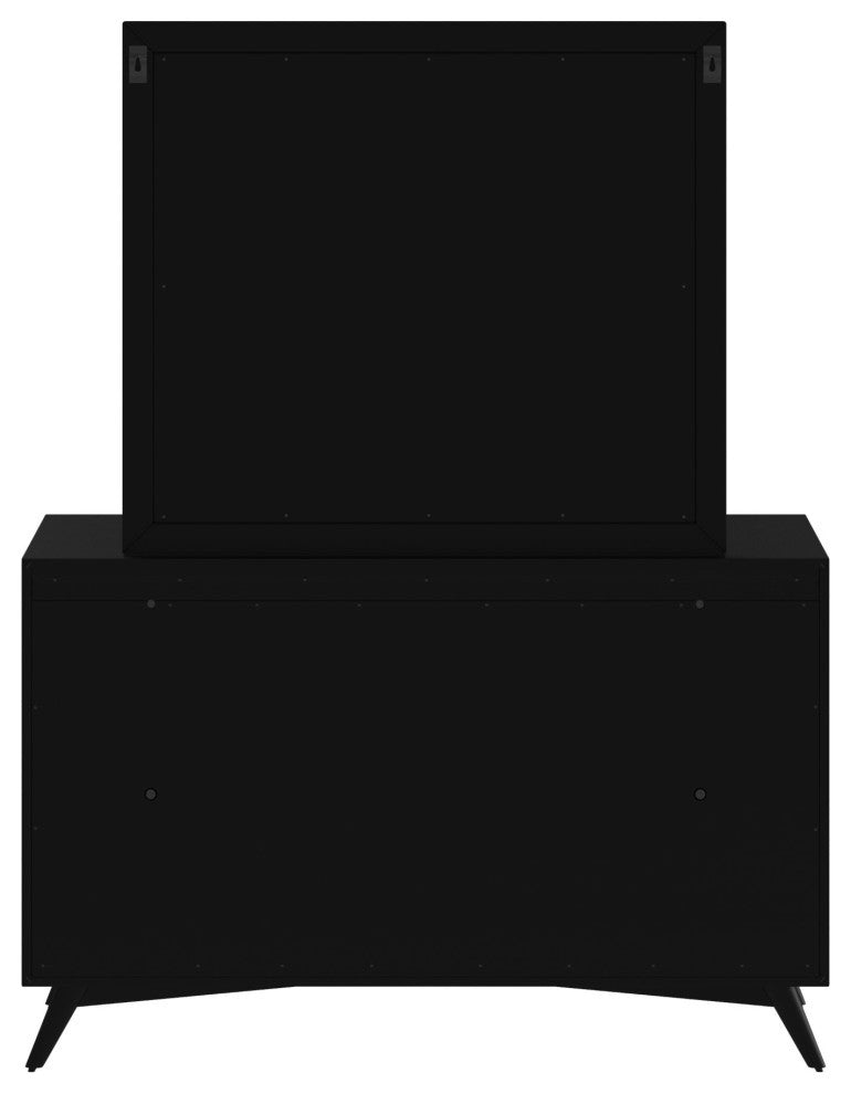 Flynn Mid Century Modern Mirror, Black