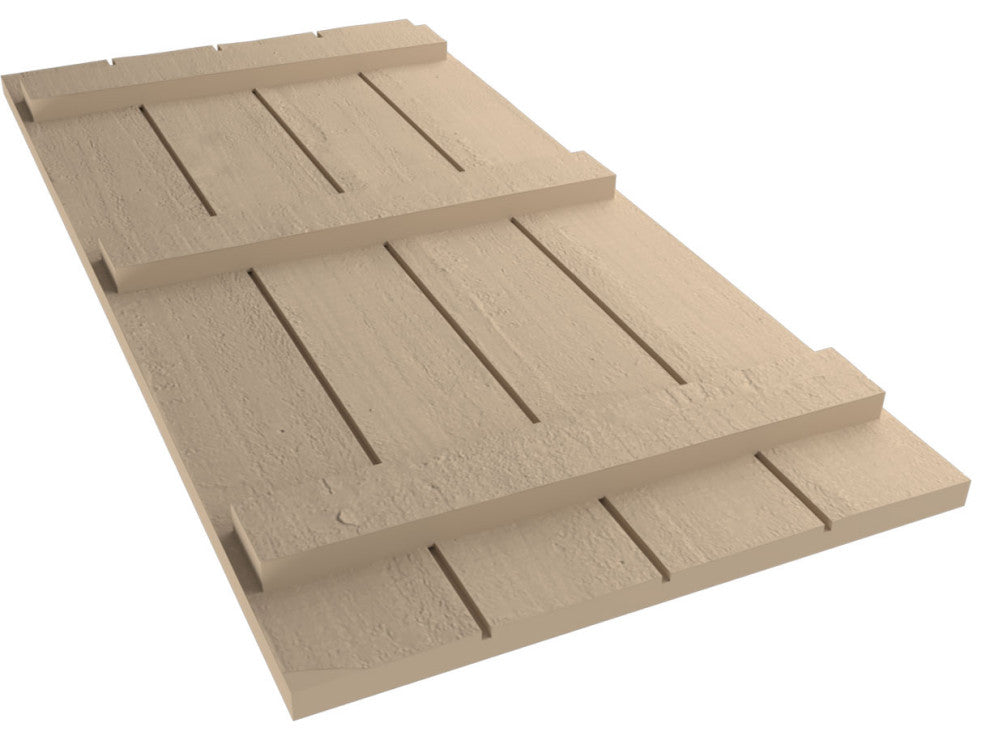 Rustic 4 Board Joined B-N-B Faux Wood Shutters, Rough Cedar, 22x64"