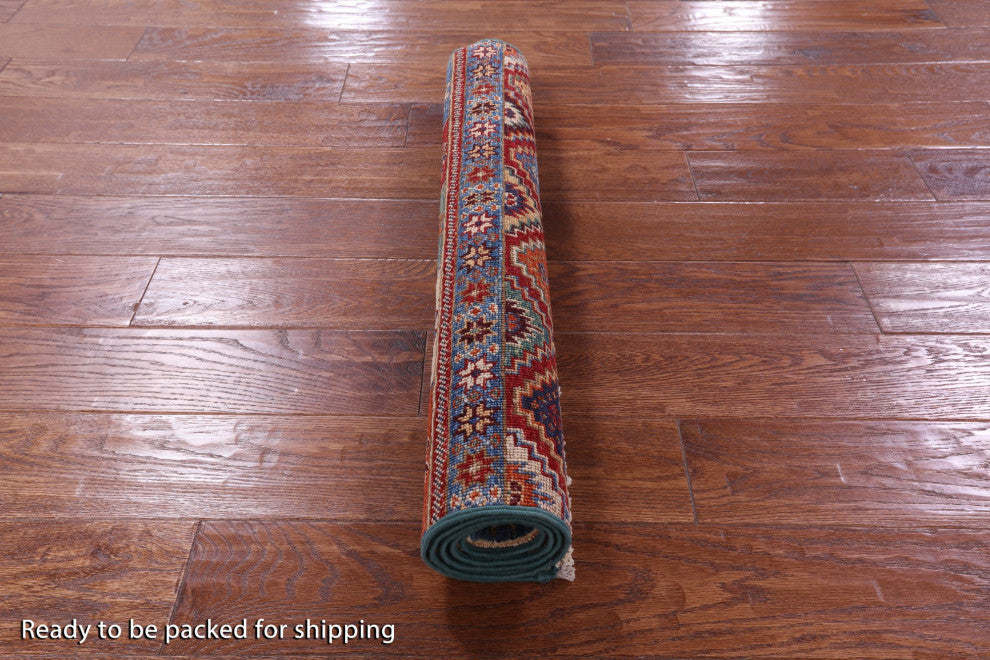 2' 7" X 4' 2" Handmade Super Kazak Khorjin Wool Rug Q10833