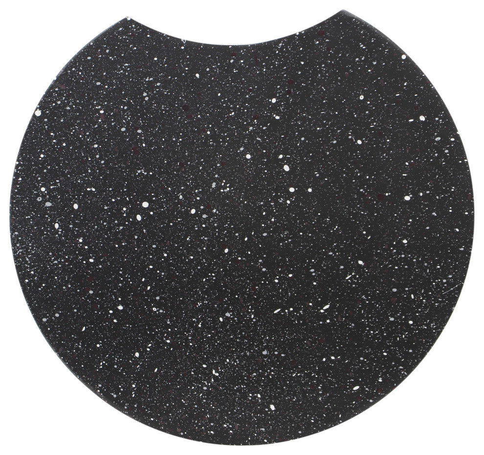 Dimple Terrazzo Pattern Iron End Table, Black, 1-Piece: 18"Wx18"Dx20"H