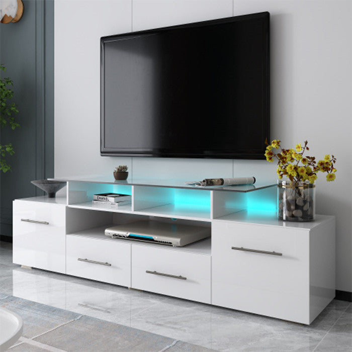 Universal Entertainment Center white modern TV benches