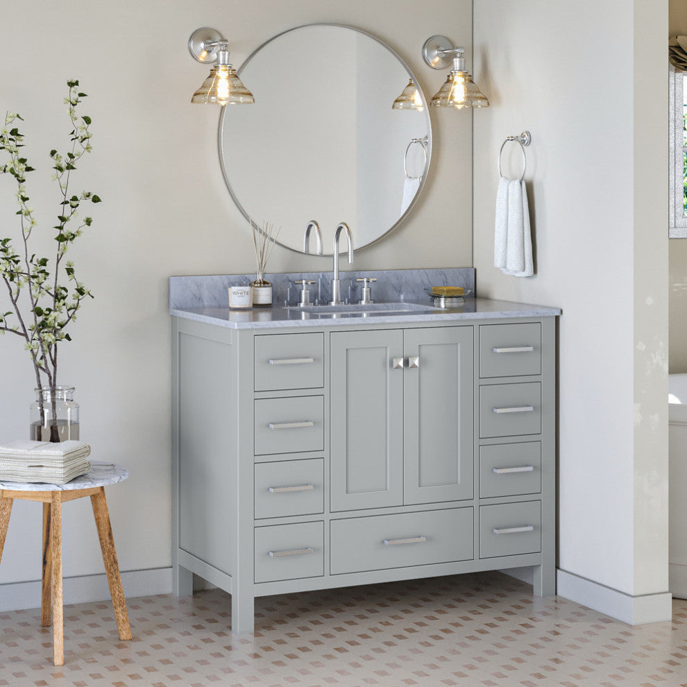 ARIEL Cambridge 43" Rectangle Sink Bath Vanity Carrara Marble