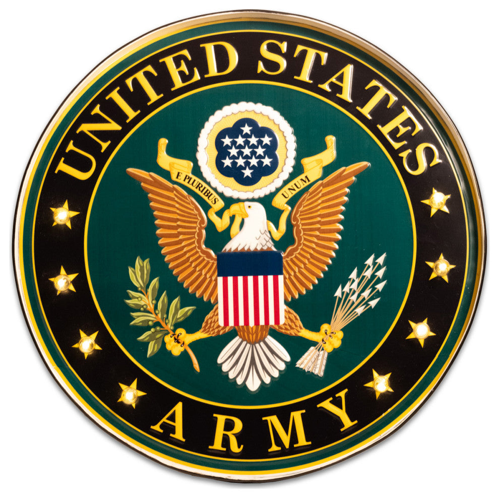 Us Army Round Sign 16" Lighted