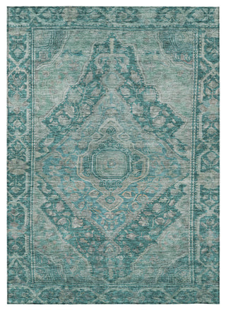 Machine Washable Indoor/Outdoor Chantille ACN1761 Teal 8' x 10' Rug