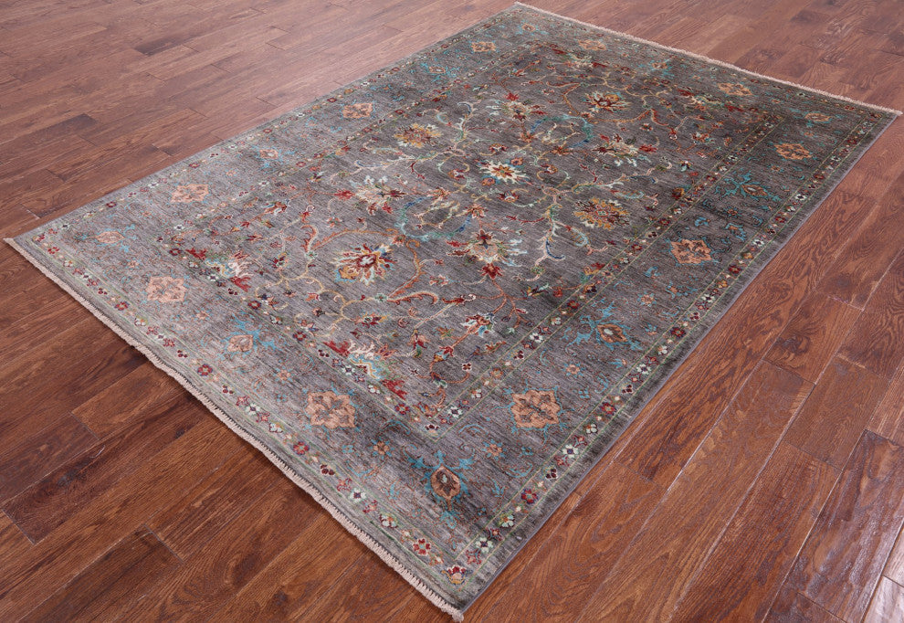 Persian Tabriz Handmade Rug 5' 7" X 8' 0" - Q12155