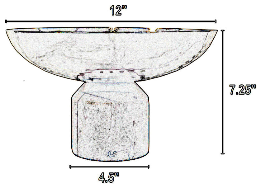Benzara BM284950 Roe 12" Large Acacia Wood Table Bowl, Steel, Gold & Brown